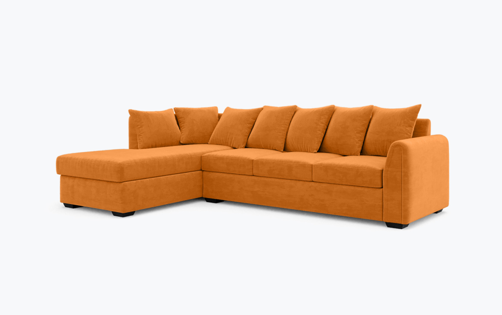 Leeds Corner Sofa-Corner-Wool-Orange
