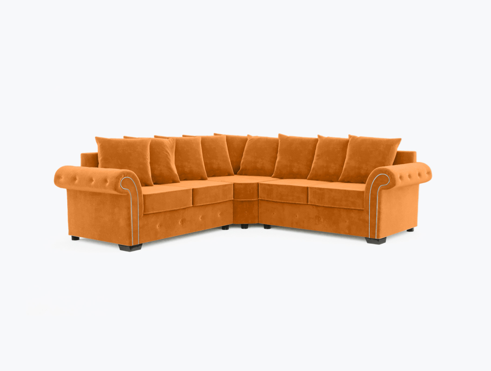 Norwich Sofa-Corner-Velvet-Orange