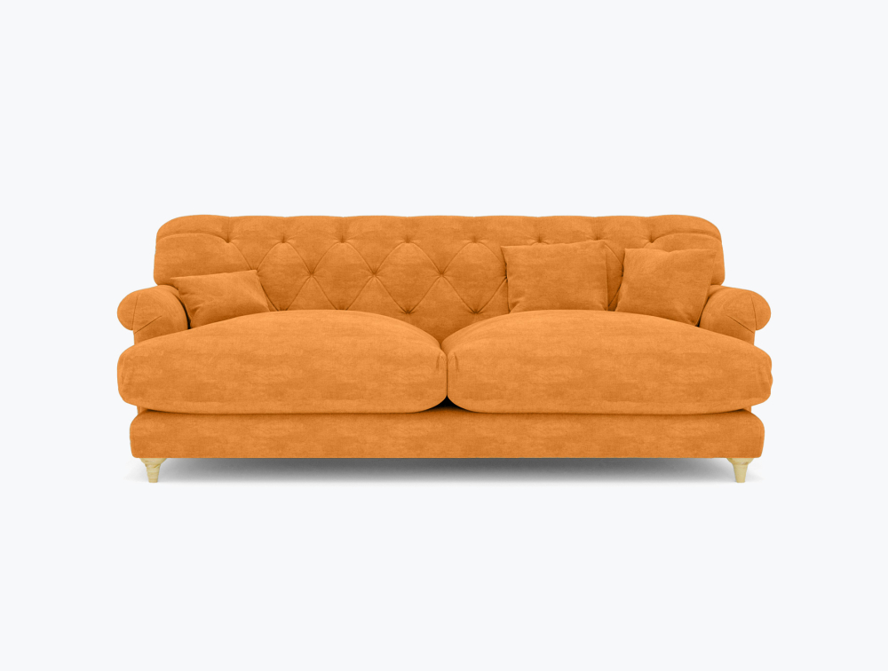 Squashy Sofa-3 Seater -Velvet-Orange