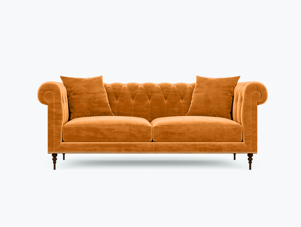 Phoenix Sofa-3 Seater -Wool-Orange