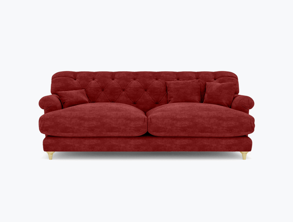 Squashy Sofa-3 Seater -Velvet-Red