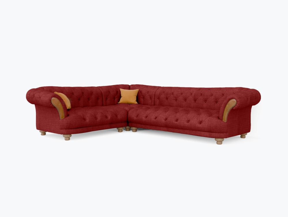 Worcester Sofa-Corner-Velvet-Red