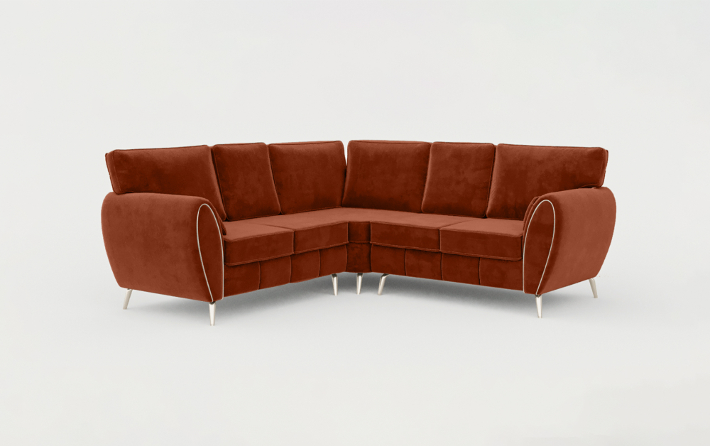 Derby Club Corner Sofa-corner-Velvet-Red