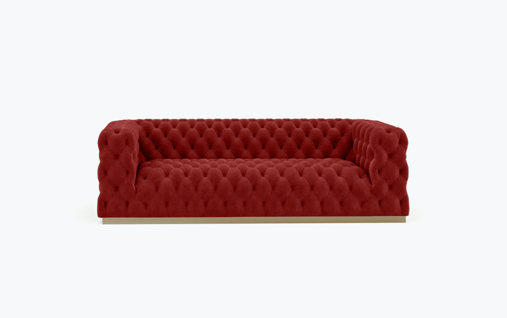Frankfurt Chesterfield Sofa-1 Seater -Velvet-Red