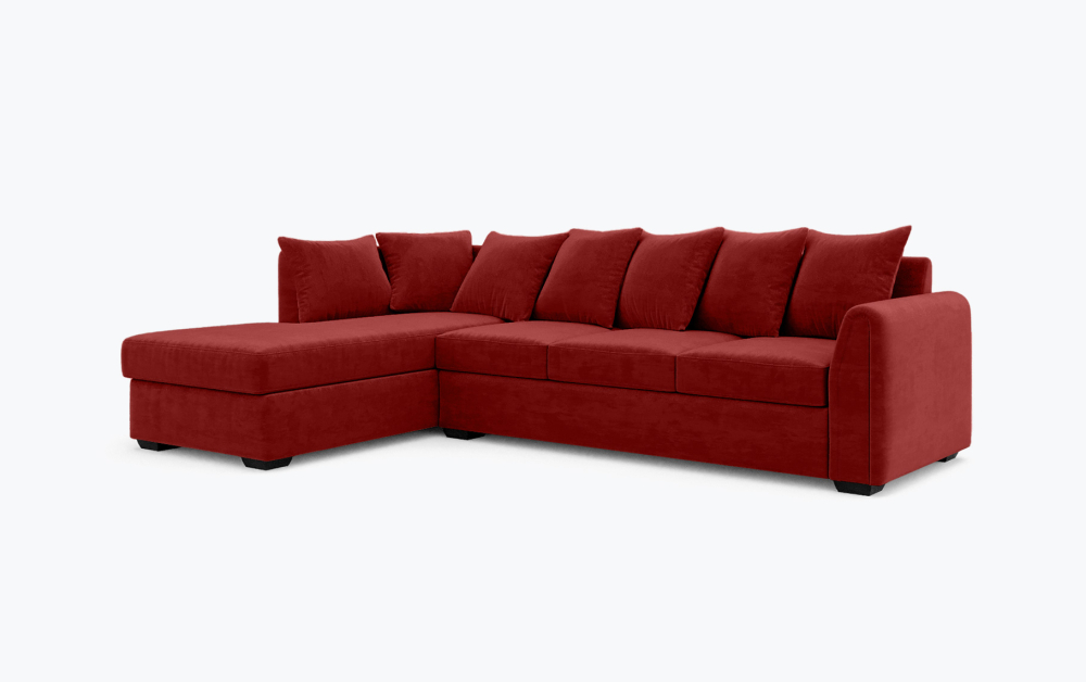 Leeds Corner Sofa-Corner-Wool-Red