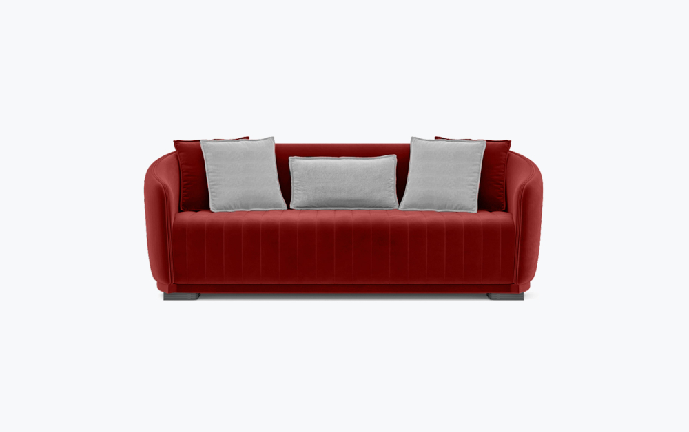 Exeter Luxury Sofa-3 Seater -Velvet-Red