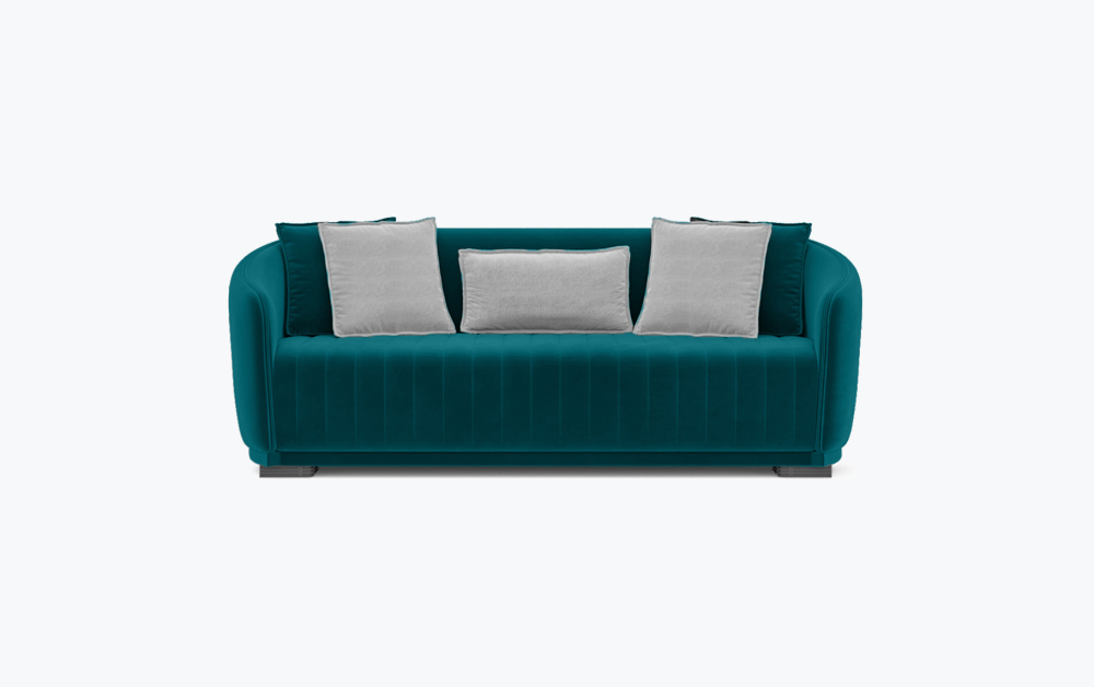 Exeter Luxury Sofa-3 Seater -Velvet-Turkish Blue