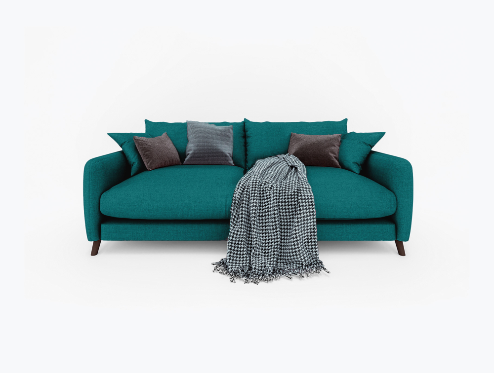 Slushy Sofa-3 Seater -Velvet-Turkish Blue