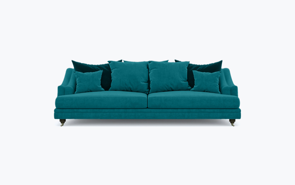 Edinburgh Scattered Sofa-3 Seater -Wool-Turkish Blue