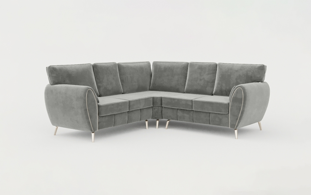 Derby Club Corner Sofa-corner-White-Velvet