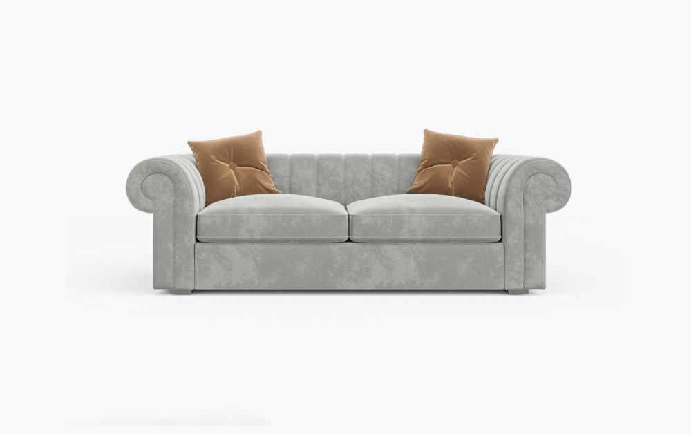 Hereford Chesterfield Sofa-3 Seater -Wool-White