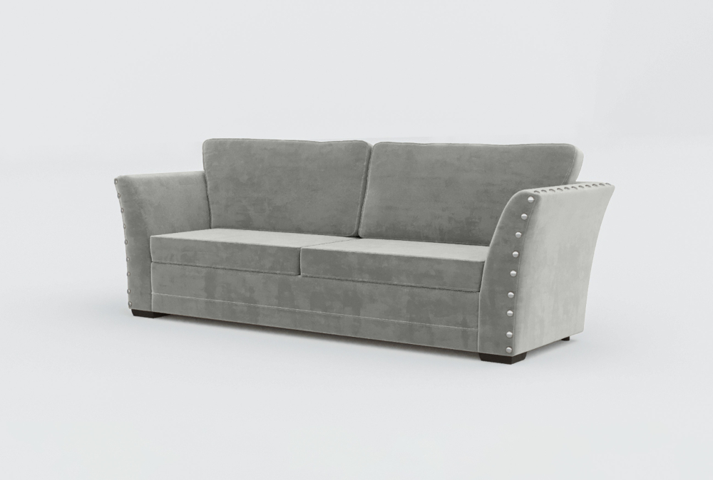 Cardiff Curved Arms Velvet Sofa-2 Seater -Woll-White