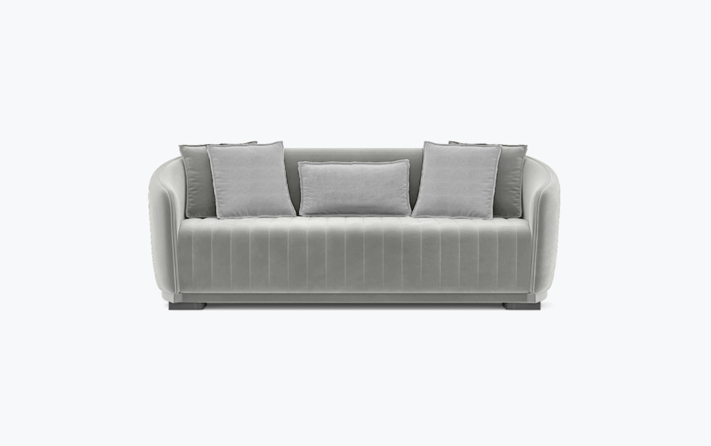Exeter Luxury Sofa-3 Seater -Velvet-White