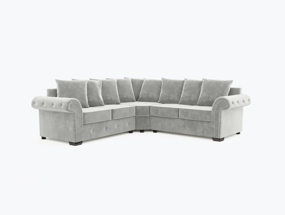 Norwich Sofa-Corner-Velvet-White