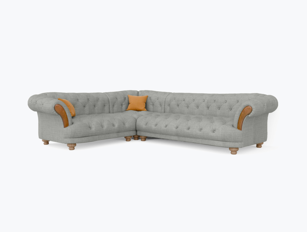 Worcester Sofa-Corner-Velvet-White