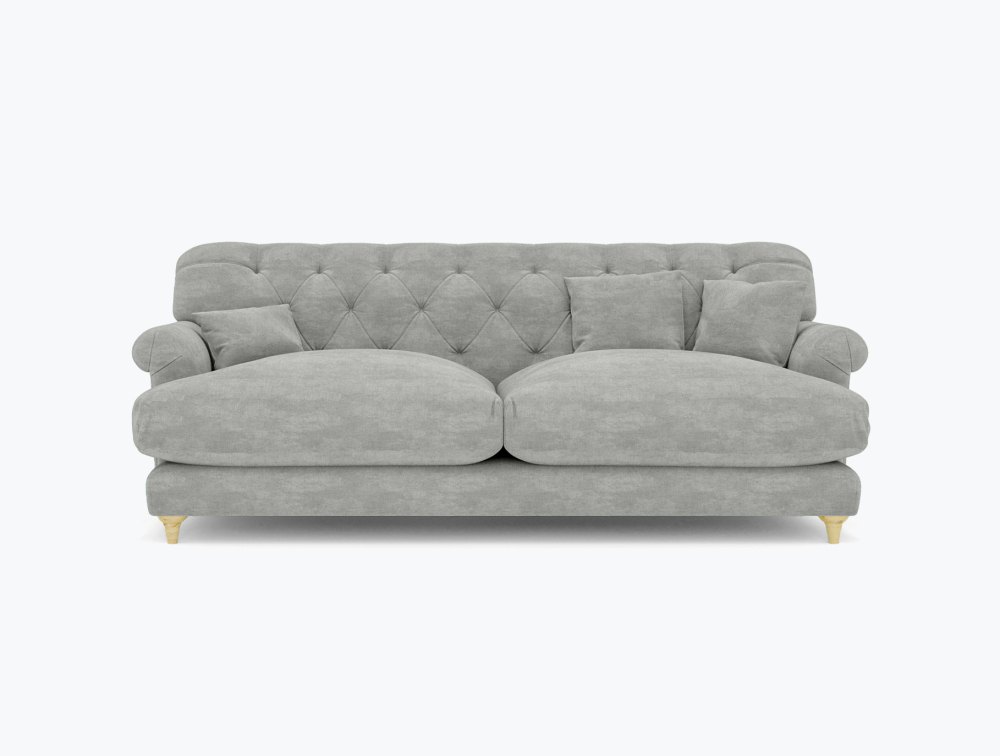 Squashy Sofa-3 Seater -Velvet-White