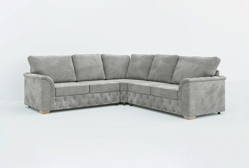 Coventry Club Corner Sofa-Velvet-Corner-White