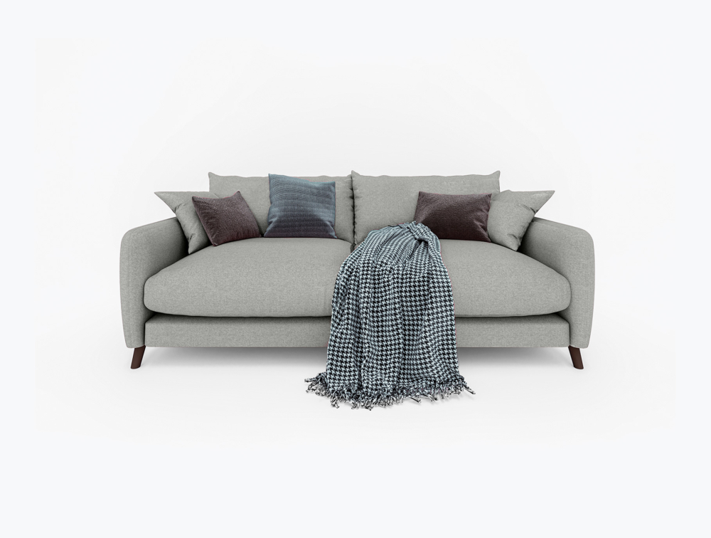 Slushy Sofa-3 Seater -Velvet-White