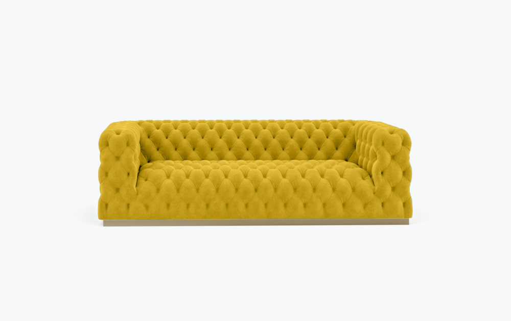 Frankfurt Chesterfield Sofa-3 Seater -Velvet-Yellow