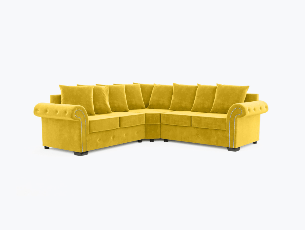 Norwich Sofa-Corner-Velvet-Yellow