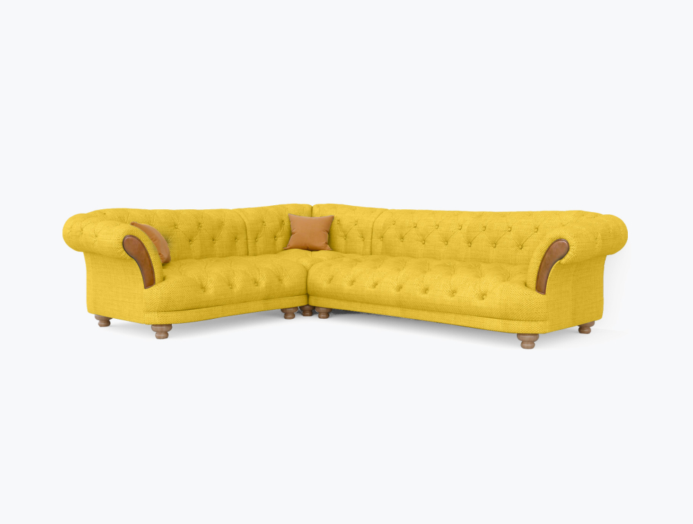 Worcester Sofa-Corner-Velvet-Yellow