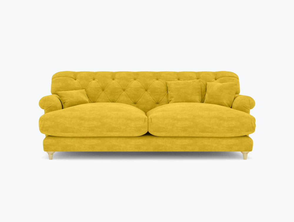 Squashy Sofa-3 Seater -Velvet-Yellow