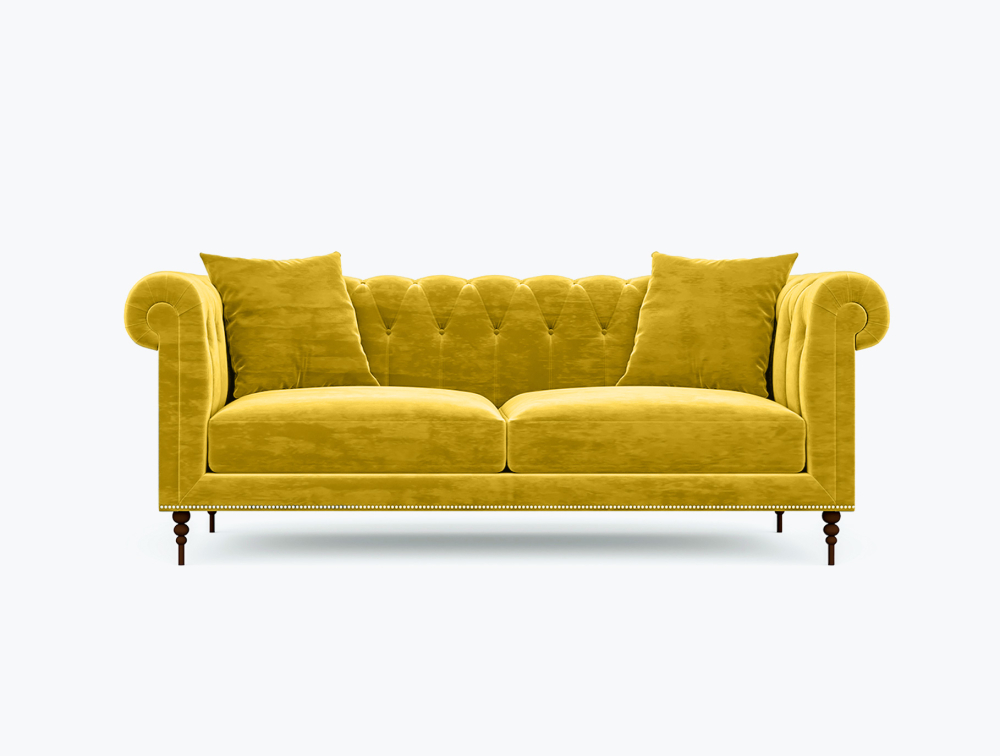 Phoenix Sofa-3 Seater -Wool-Yellow