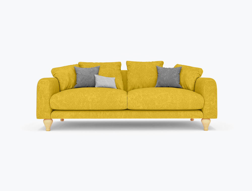 Swampy Sofa-3 Seater -Velvet-Yellow