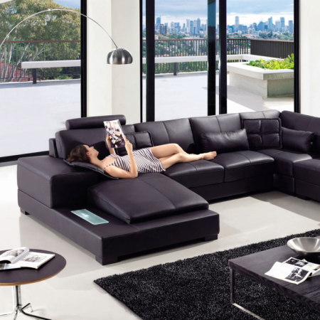 Prague U-Shape Leather Sofa