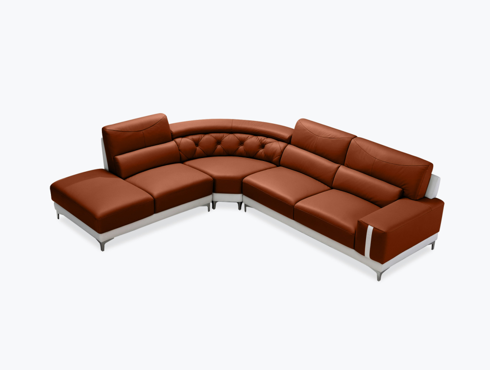 Berlin 5 Seater Leather Corner Sofa-Corner-Leather-CLASSIC