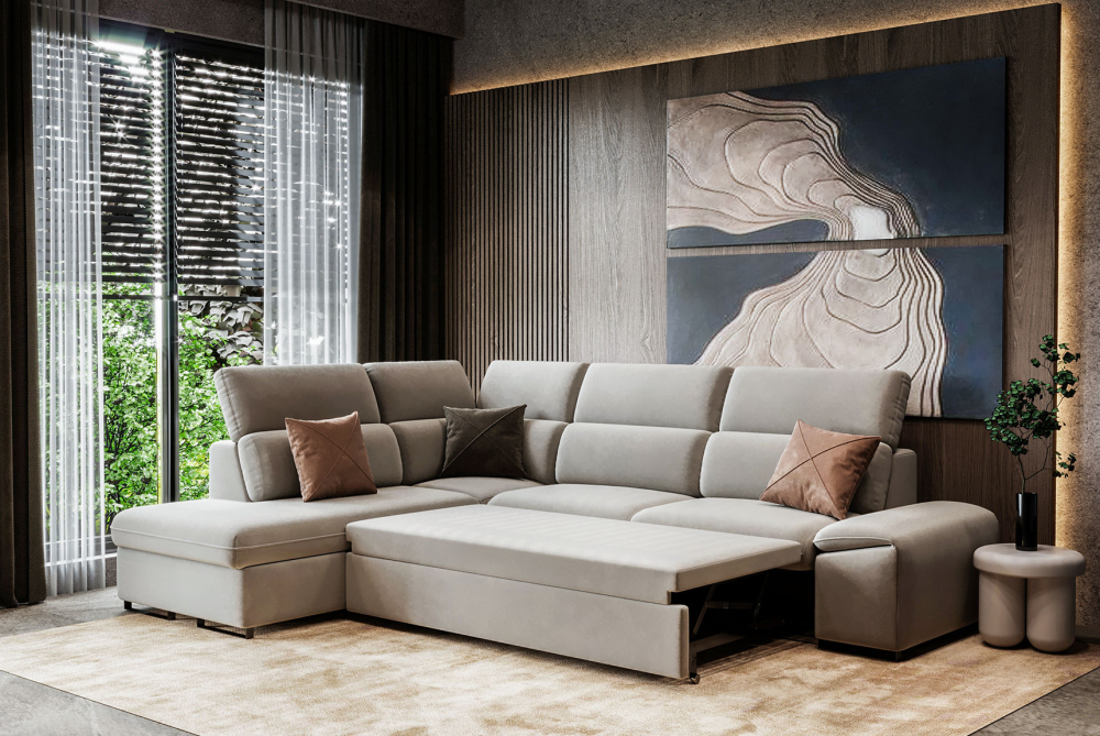 Chelmsford Sofa Combed With Storage -Velvet-Default