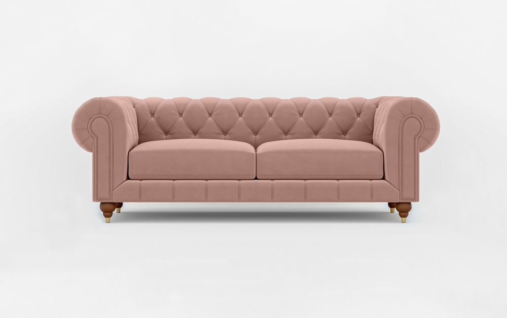 Dumfries Chesterfield Sofa-3 Seater -Velvet-Beech