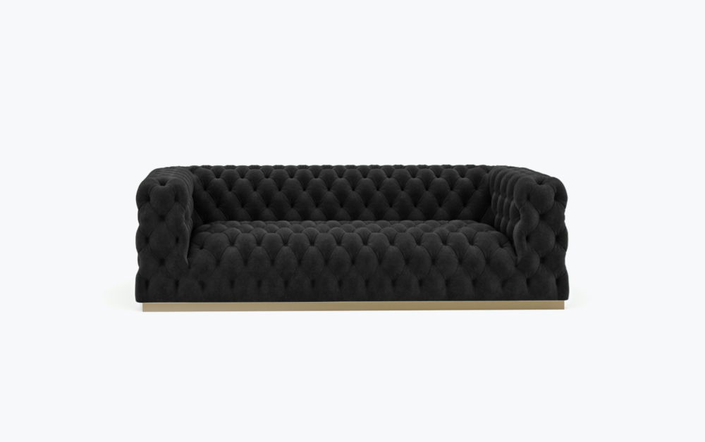 Frankfurt Chesterfield Sofa-3 Seater -Velvet-Black