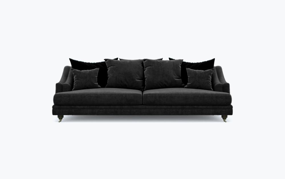Edinburgh Scattered Sofa-3 Seater -Wool-Black