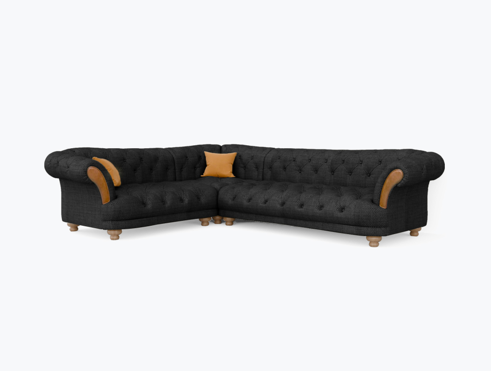 Worcester Sofa-Corner-Velvet-Black