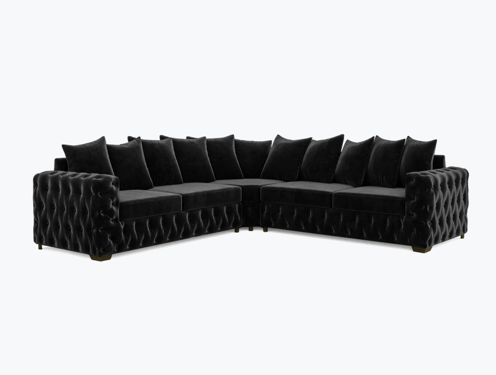Sheffield Corner Sofa -Corner-Velvet-Black
