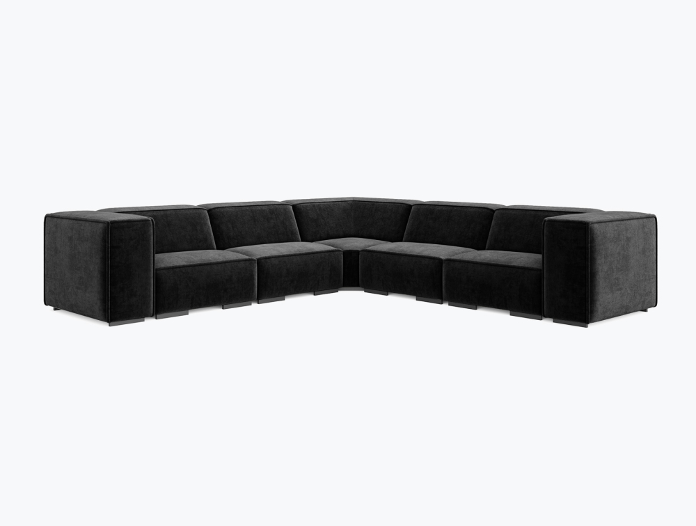 Oban Corner Sofa-Corner-Wool-Black