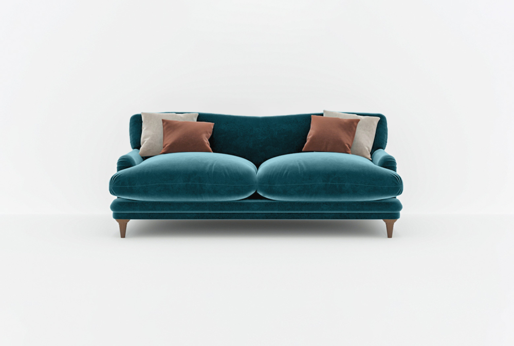 Atlanta Sofa-3 Seater -Velvet-Blue