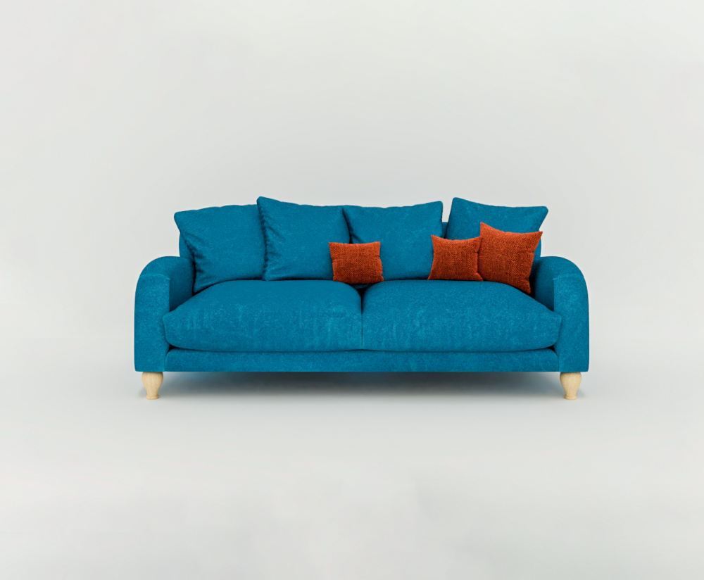 Boston Sofa-3 Seater -Velvet-Blue