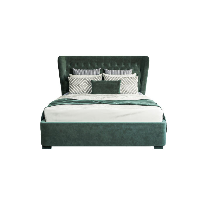 Brighton Bottle Green Wing Headboard Bed