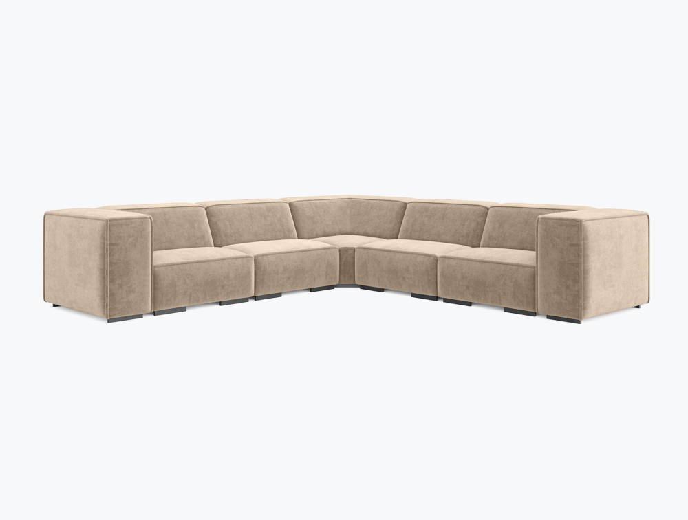 Oban Corner Sofa-Corner-Wool-Brown