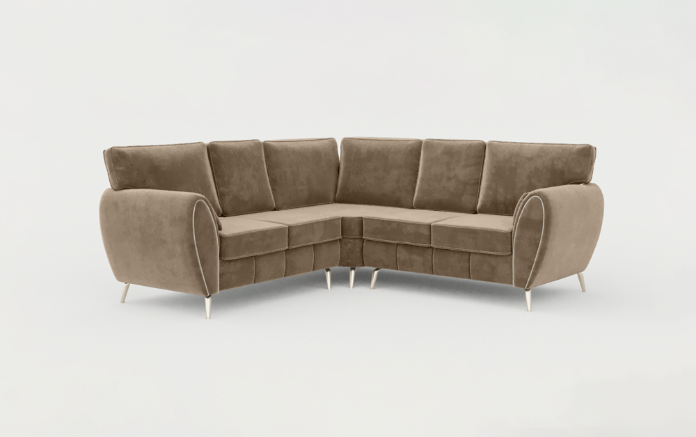 Derby Club Corner Sofa-corner-Velvet-Brown