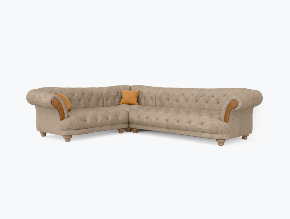Worcester Sofa-Corner-Velvet-Brown