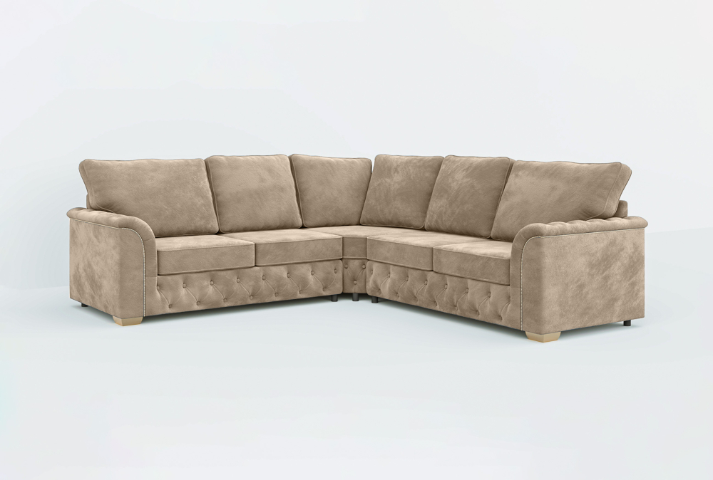 Coventry Club Corner Sofa-Velvet-Corner-Brown