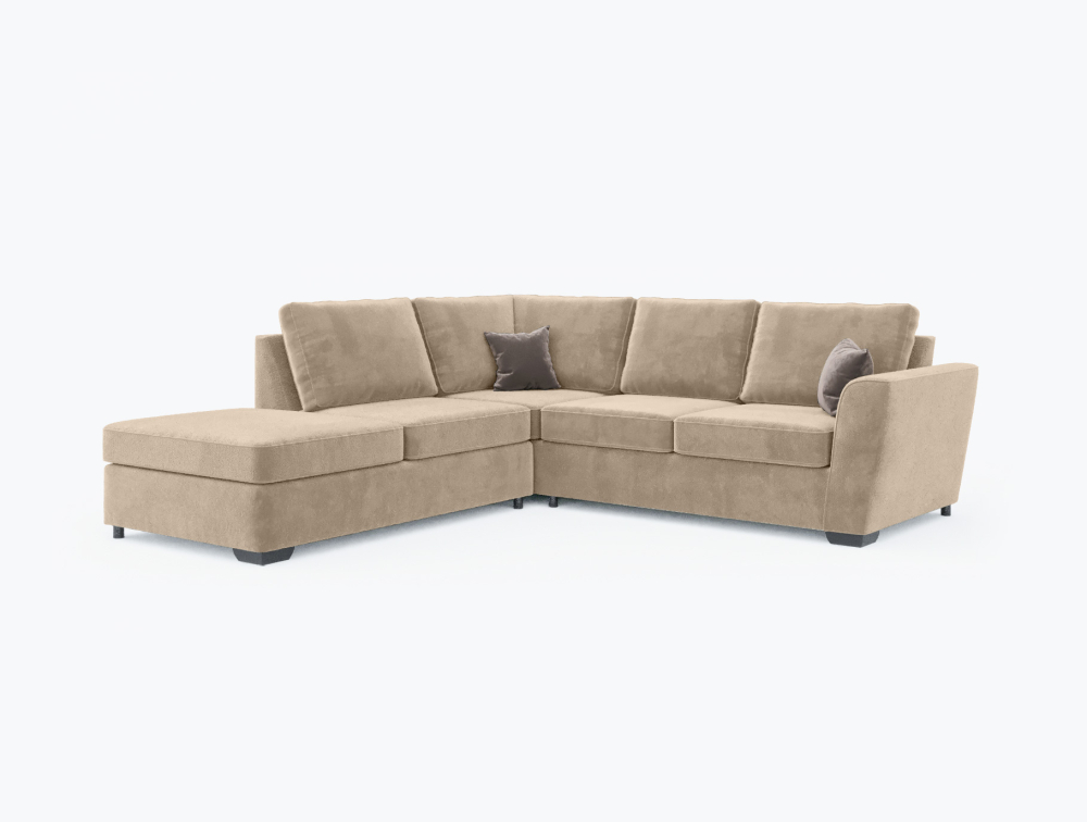 Salisbury Corner Sofa-Corner-Velvet-Brown