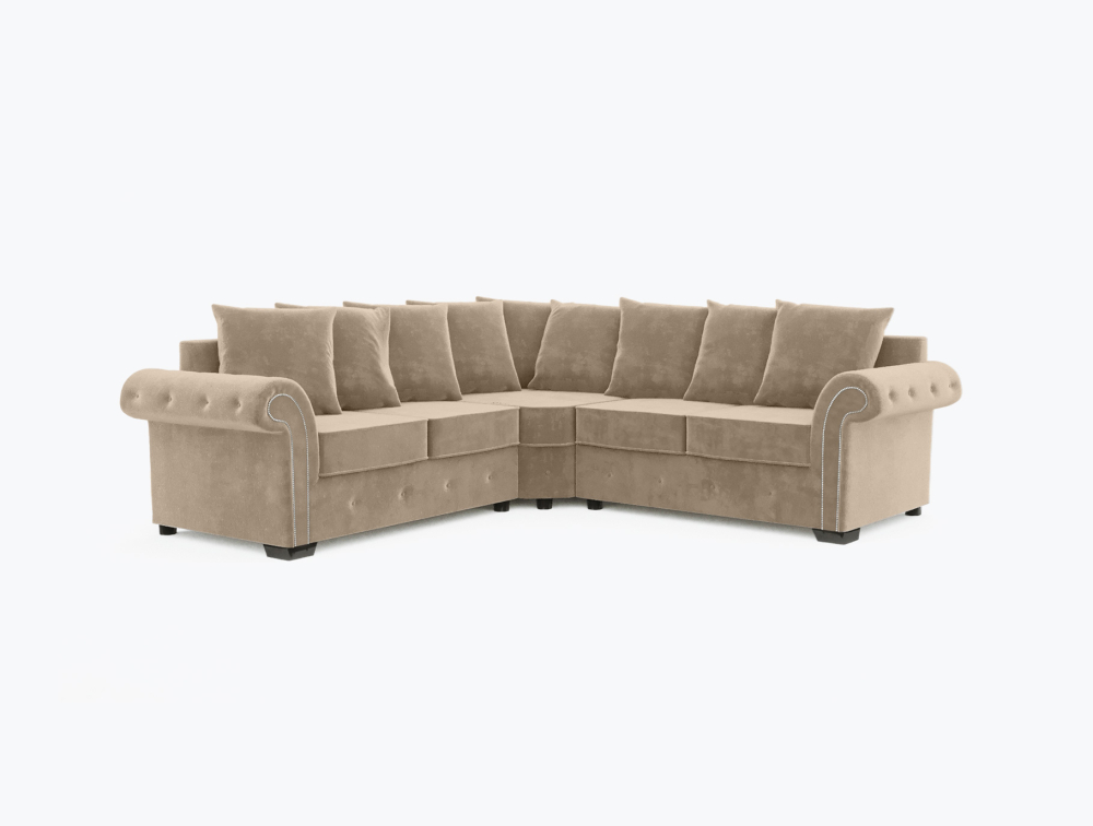 Norwich Sofa-Corner-Velvet-Brown