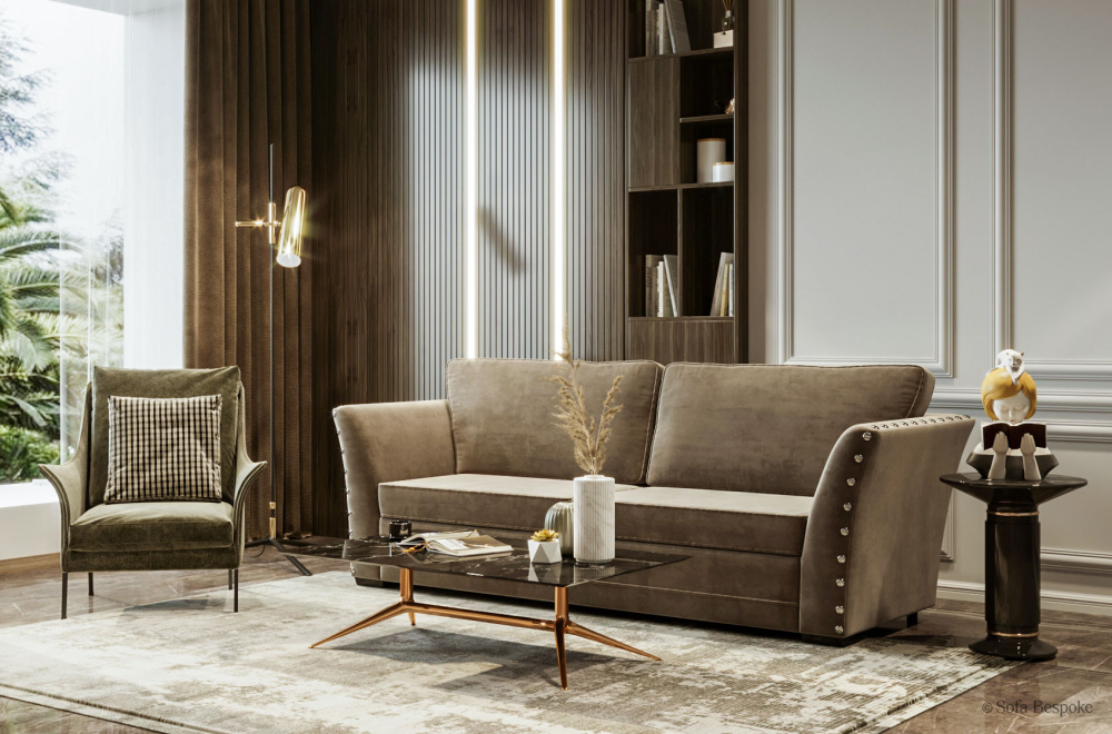 Cardiff Curved Arms Velvet Sofa-2 Seater -Velvet-Default