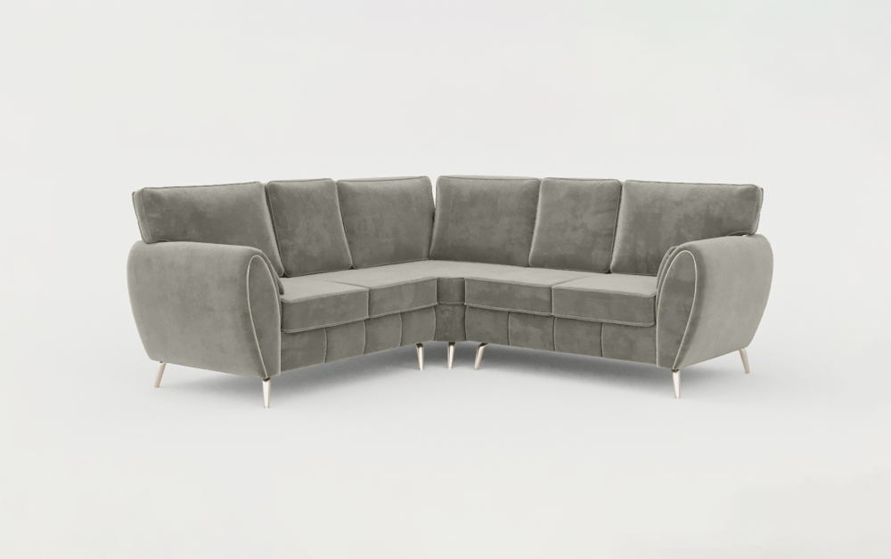 Derby Club Corner Sofa-corner-Velvet-Cream