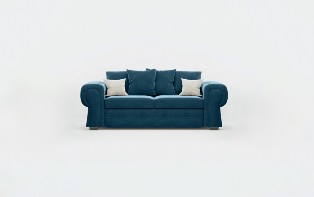 Durham Scatter Cushion Sofa -3 Seater -Wool-Blue