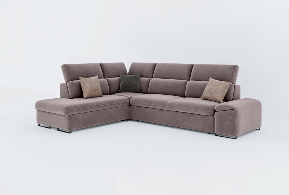 Chelmsford Sofa Combed With Storage -Velvet-Grape